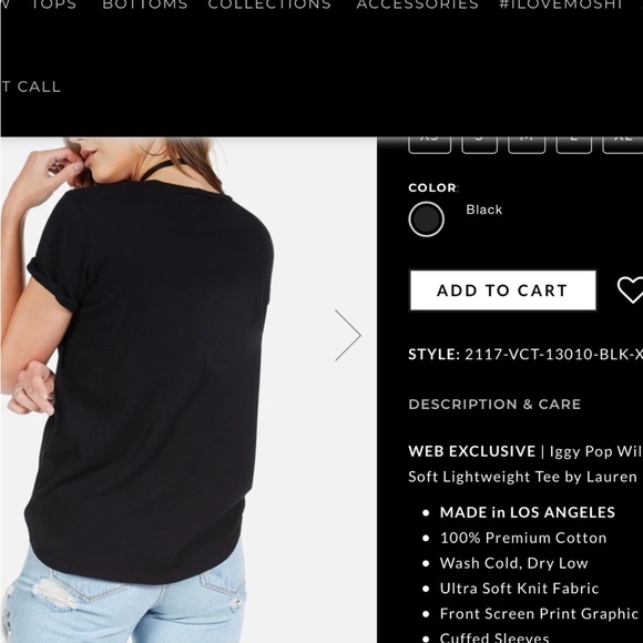 LAUREN MOSHI “IGGY POP” T-SHIRT - Picture 2 of 7